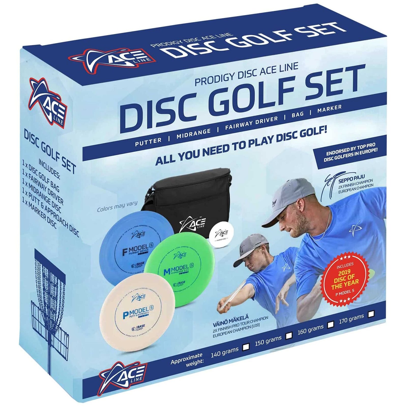 ACE-Line-Disc-Golf-Set.jpg Prodigy Disc Aceline Starter Set kiekkosetti + laukku - Image 1